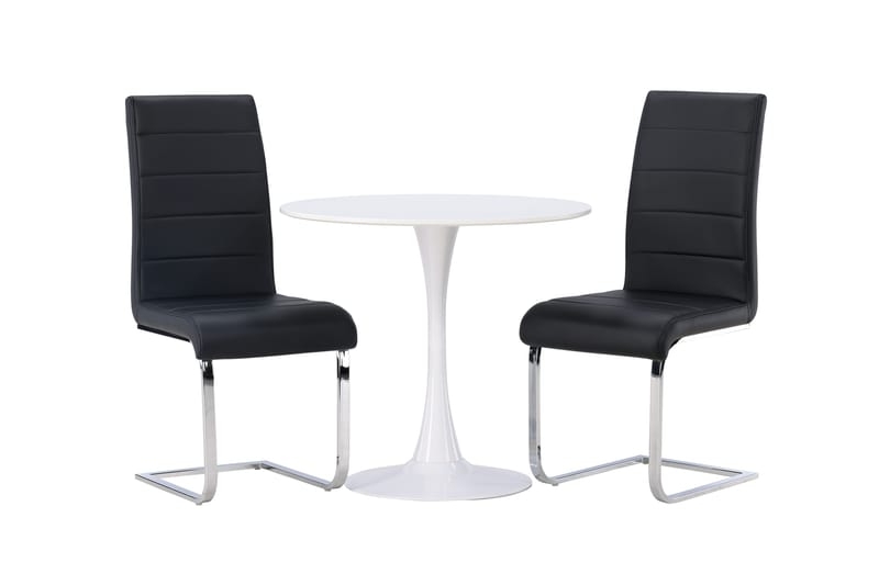 Hamden Matgrupp  80 cm Rund med 2 Tempo stolar - Svart - Möbler - Bord & matgrupper - Matgrupper