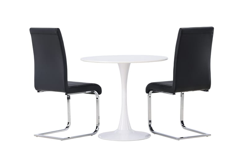 Hamden Matgrupp  80 cm Rund med 2 Tempo stolar - Svart - Möbler - Bord & matgrupper - Matgrupper