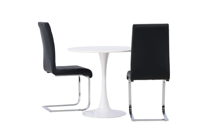 Hamden Matgrupp  80 cm Rund med 2 Tempo stolar - Svart - Möbler - Bord & matgrupper - Matgrupper