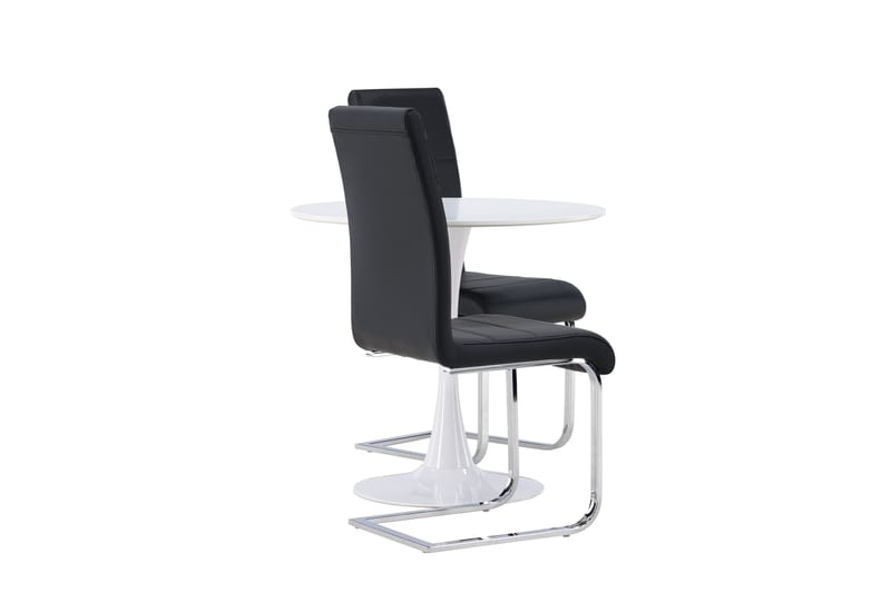 Hamden Matgrupp  80 cm Rund med 2 Tempo stolar - Svart - Möbler - Bord & matgrupper - Matgrupper