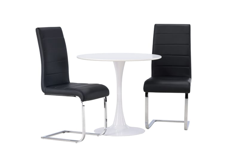Hamden Matgrupp  80 cm Rund med 2 Tempo stolar - Svart - Möbler - Bord & matgrupper - Matgrupper
