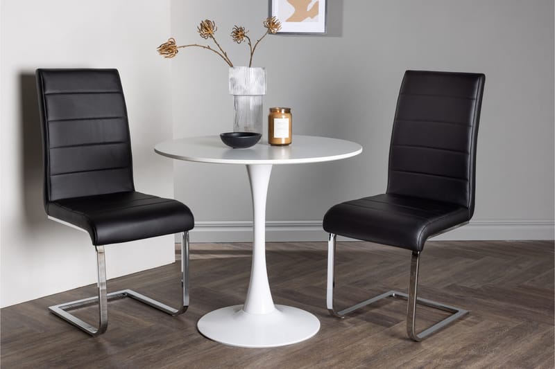 Hamden Matgrupp  80 cm Rund med 2 Tempo stolar - Svart - Möbler - Bord & matgrupper - Matgrupper