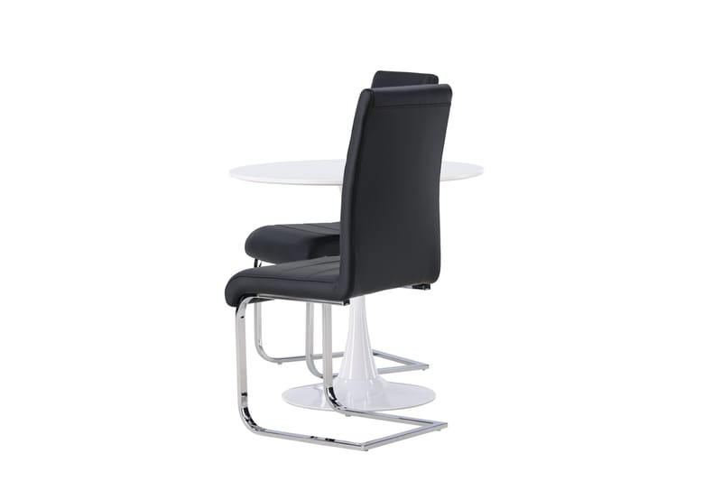 Hamden Matgrupp  80 cm Rund med 2 Tempo stolar - Svart - Möbler - Bord & matgrupper - Matgrupper