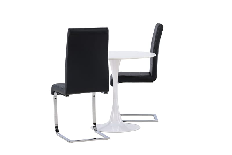 Hamden Matgrupp  80 cm Rund med 2 Tempo stolar - Svart - Möbler - Bord & matgrupper - Matgrupper