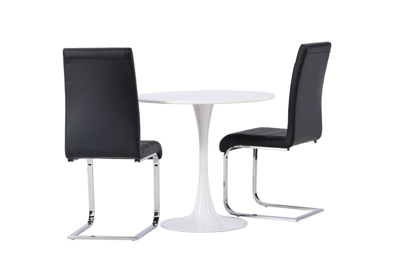 Hamden Matgrupp  80 cm Rund med 2 Tempo stolar - Svart - Möbler - Bord & matgrupper - Matgrupper