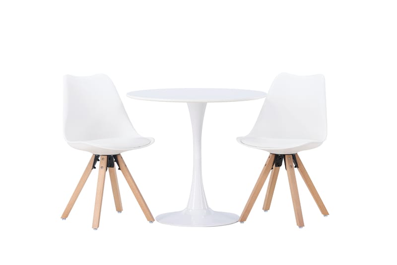 Hamden Matgrupp  80 cm Rund med 2 Zeno stolar, Natur
