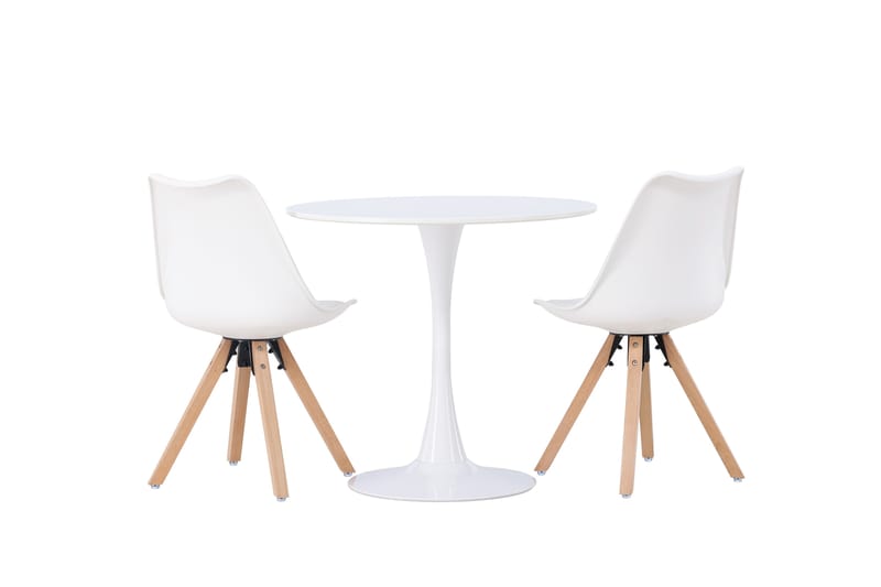 Hamden Matgrupp  80 cm Rund med 2 Zeno stolar - Natur - Möbler - Bord & matgrupper - Matgrupper