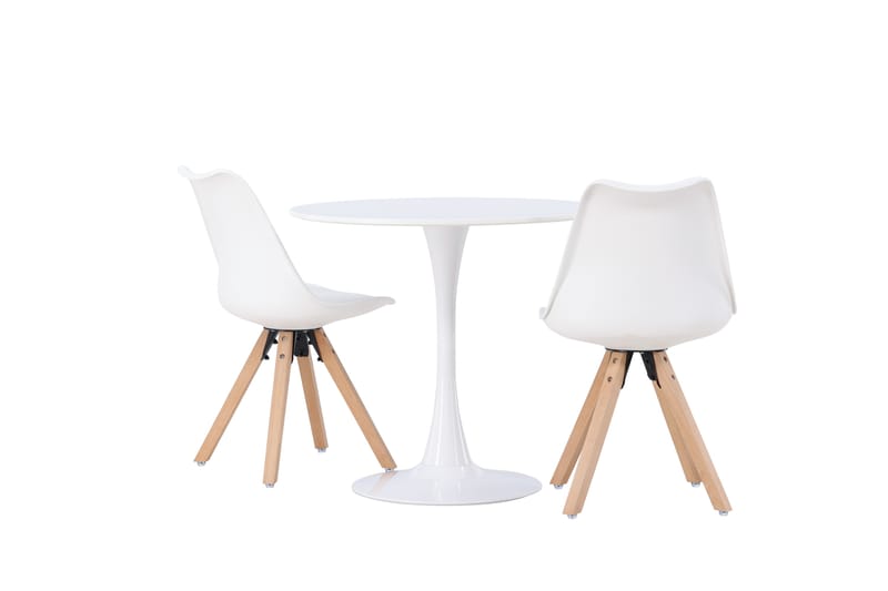 Hamden Matgrupp  80 cm Rund med 2 Zeno stolar - Natur - Möbler - Bord & matgrupper - Matgrupper