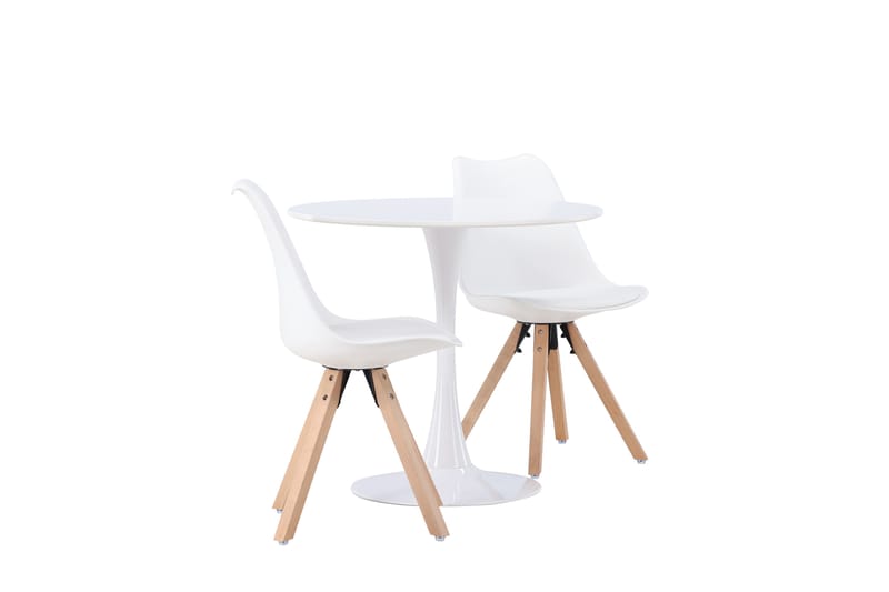 Hamden Matgrupp  80 cm Rund med 2 Zeno stolar - Natur - Möbler - Bord & matgrupper - Matgrupper
