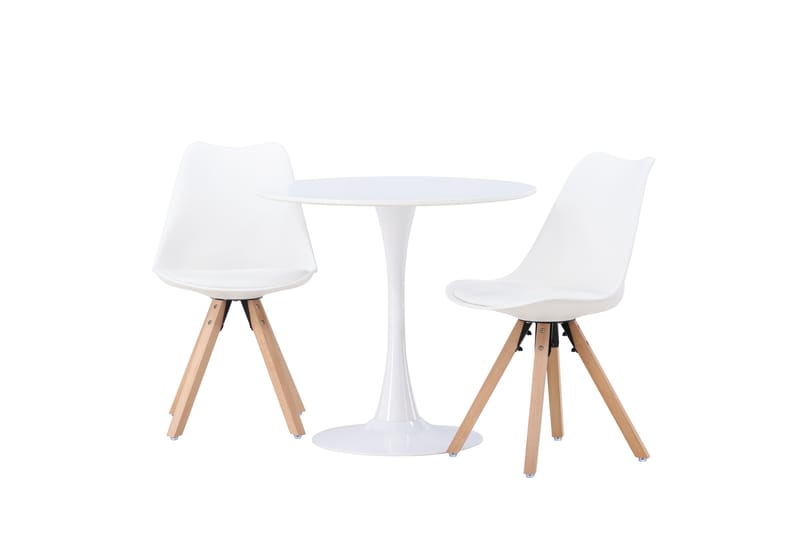 Hamden Matgrupp  80 cm Rund med 2 Zeno stolar - Natur - Möbler - Bord & matgrupper - Matgrupper