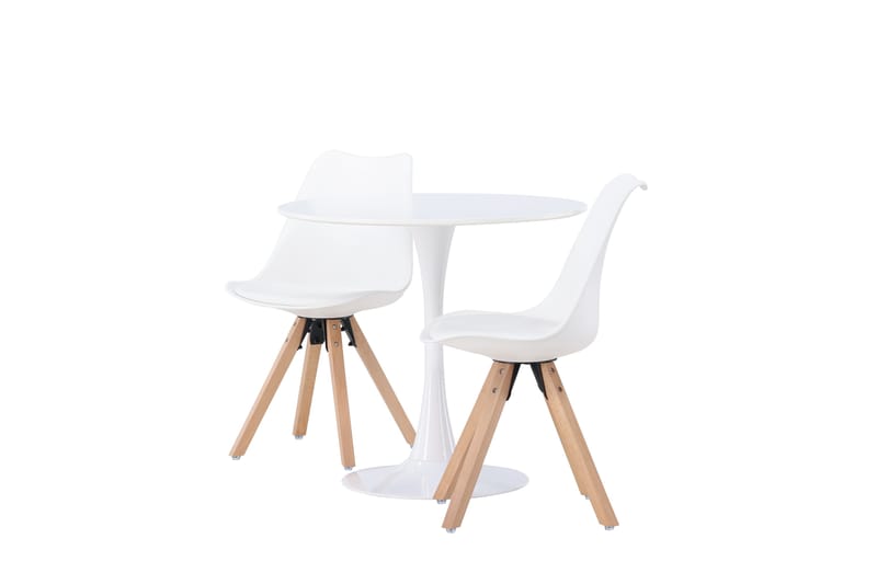 Hamden Matgrupp  80 cm Rund med 2 Zeno stolar - Natur - Möbler - Bord & matgrupper - Matgrupper