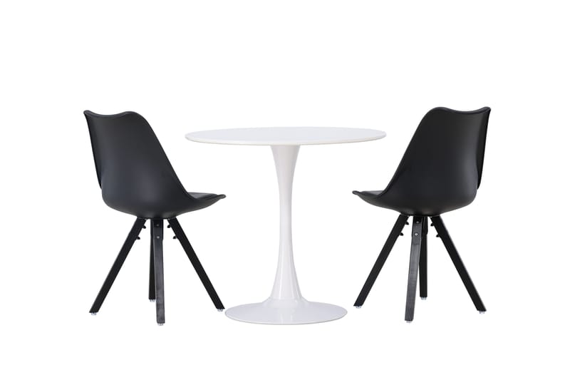 Hamden Matgrupp  80 cm Rund med 2 Zeno stolar - Svart - Möbler - Bord & matgrupper - Matgrupper