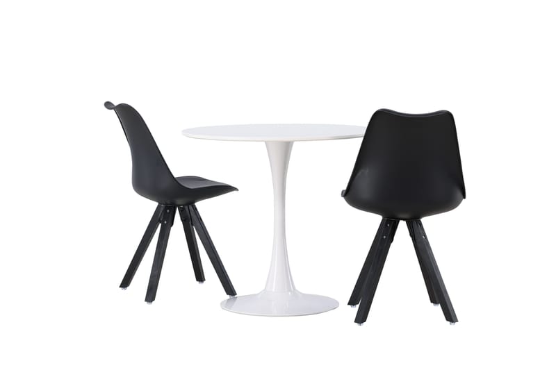 Hamden Matgrupp  80 cm Rund med 2 Zeno stolar - Svart - Möbler - Bord & matgrupper - Matgrupper