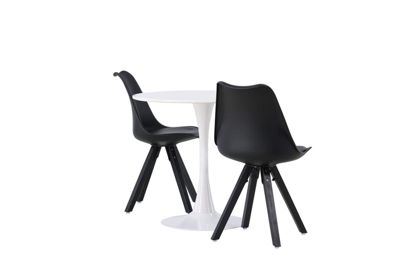 Hamden Matgrupp  80 cm Rund med 2 Zeno stolar - Svart - Möbler - Bord & matgrupper - Matgrupper