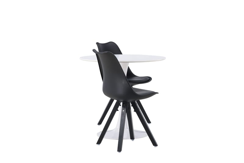 Hamden Matgrupp  80 cm Rund med 2 Zeno stolar - Svart - Möbler - Bord & matgrupper - Matgrupper