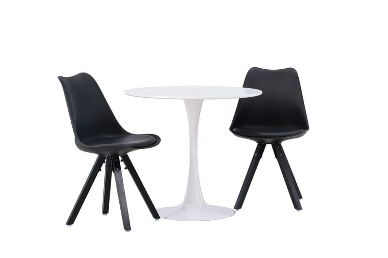 Hamden Matgrupp  80 cm Rund med 2 Zeno stolar - Svart - Möbler - Bord & matgrupper - Matgrupper