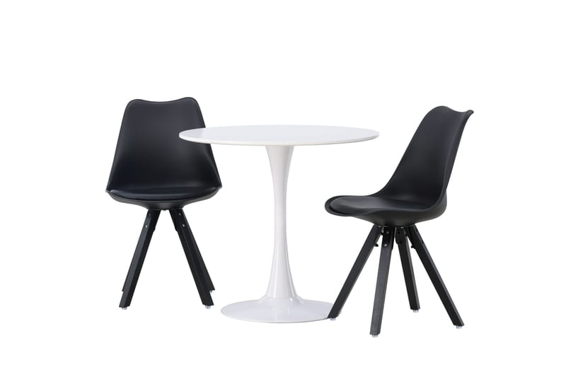 Hamden Matgrupp  80 cm Rund med 2 Zeno stolar - Svart - Möbler - Bord & matgrupper - Matgrupper