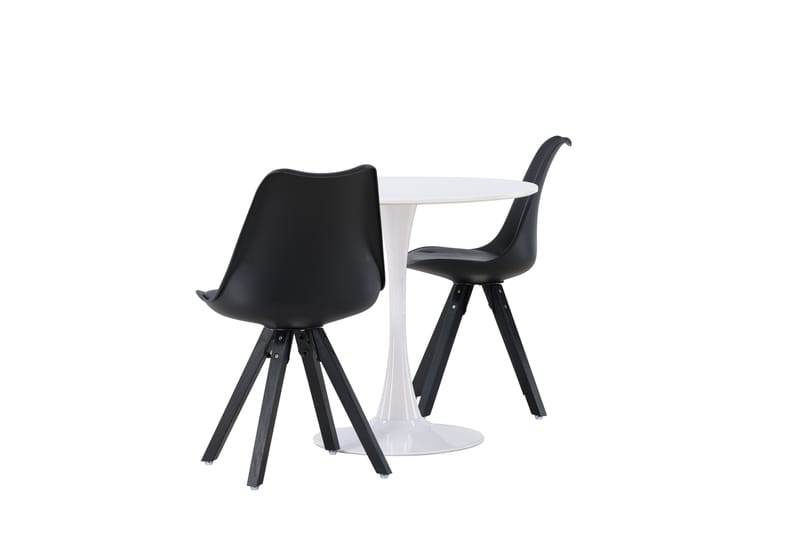 Hamden Matgrupp  80 cm Rund med 2 Zeno stolar - Svart - Möbler - Bord & matgrupper - Matgrupper