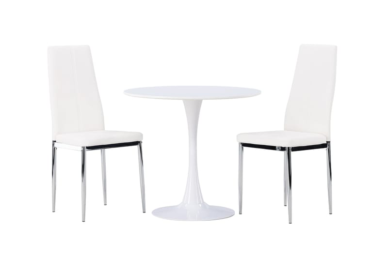 Hamden Matgrupp  80 cm Rund med 2 Pastill stolar - Silver - Möbler - Bord & matgrupper - Matgrupper