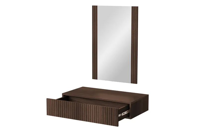 Hammarstrand svävande sminkbord med vägghängd spegel - 80x42 - Valnöt - Möbler - Bord & matgrupper - Sminkbord & toalettbord - Sminkbord med spegel