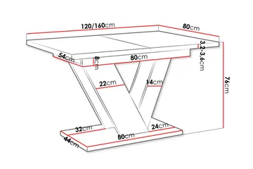 Harumi Matbord 120 cm Rektangulär - Grå/Vit - Möbler - Bord & matgrupper - Matbord & köksbord