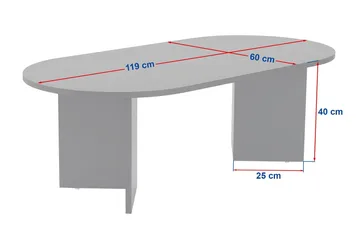 Hasina Ovalt Soffbord 119x60 cm med Travertin- och Valnötsutseende - Beige - Möbler - Bord & matgrupper - Soffbord
