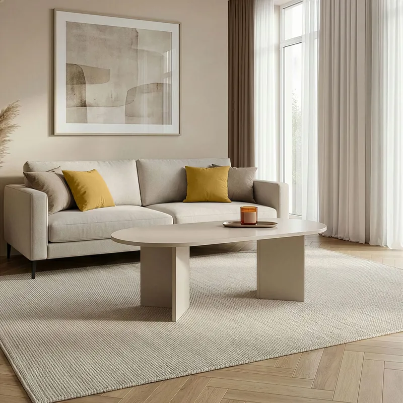 Hasina Soffbord 119 cm Oval - Mink - Möbler - Bord & matgrupper - Soffbord