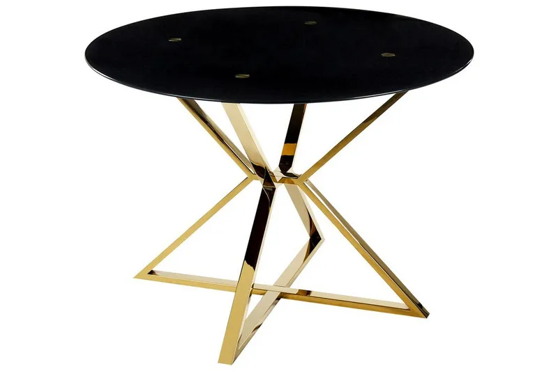 Hayder Runt Matbord 105 cm i Glas, Svart