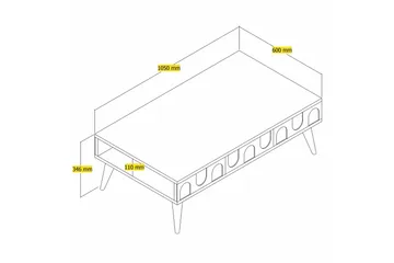 Hazim Soffbord 105 cm - Cream/Valnöt - Möbler - Bord & matgrupper - Soffbord