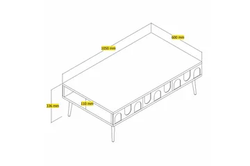 Hazim Soffbord 105 cm - Vit/Guld - Möbler - Bord & matgrupper - Soffbord