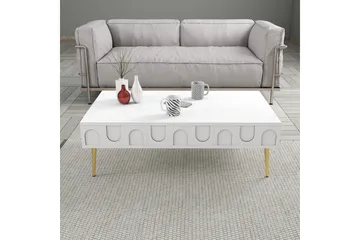 Hazim Soffbord 105 cm - Vit/Guld - Möbler - Bord & matgrupper - Soffbord