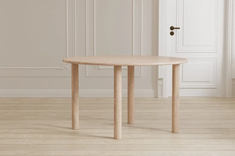 Hilo Ovalt Matbord 130 cm i Trä med Ekutseende, Beige