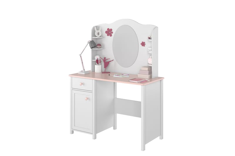 Hilts Sminkbord 110x52 cm - Vit/Rosa - Möbler - Bord & matgrupper - Sminkbord & toalettbord