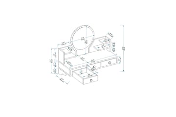 Hines Sminkbord 90 cm - Brun/Beige - Möbler - Bord & matgrupper - Sminkbord & toalettbord