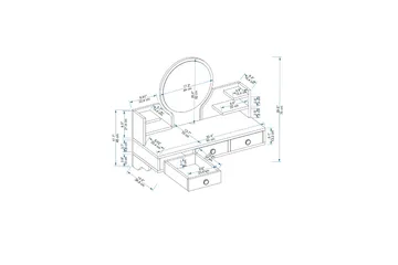 Hines Sminkbord 90 cm - Vit - Möbler - Bord & matgrupper - Sminkbord & toalettbord
