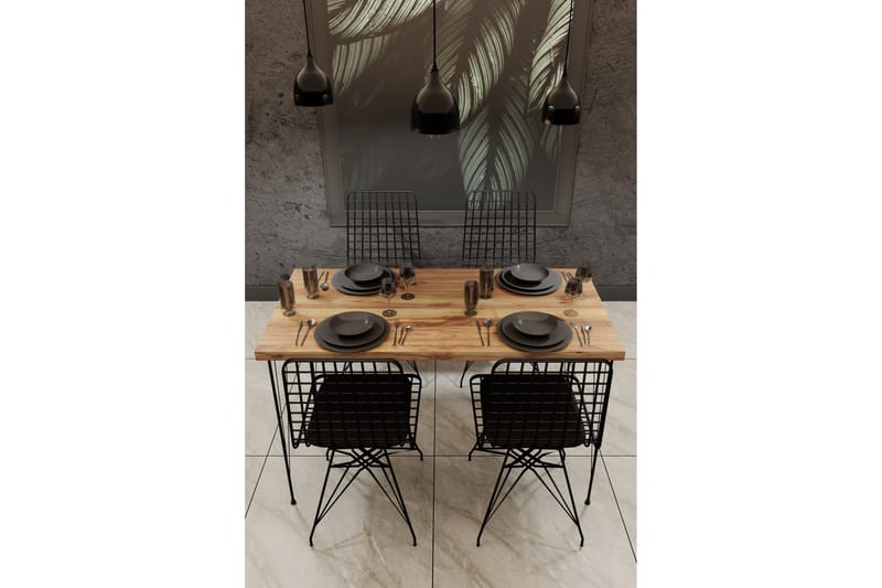 Hiten Matbord 120x60 cm Brun/Svart - Hanah Home - Möbler - Bord & matgrupper - Matbord & köksbord