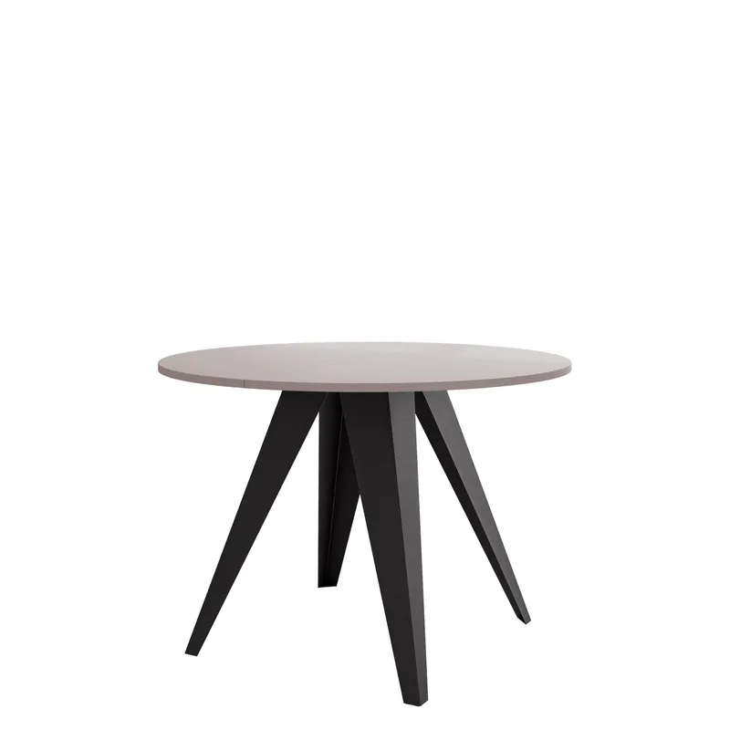 Hoban Matbord rund förlängningsbart 100-138 cm - Svart, beige - Möbler - Bord & matgrupper - Matbord & köksbord