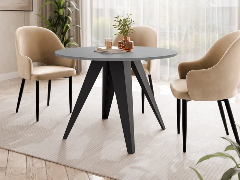 Hoban Matbord rund förlängningsbart 100-138 cm - Svart, grå - Möbler - Bord & matgrupper - Matbord & köksbord