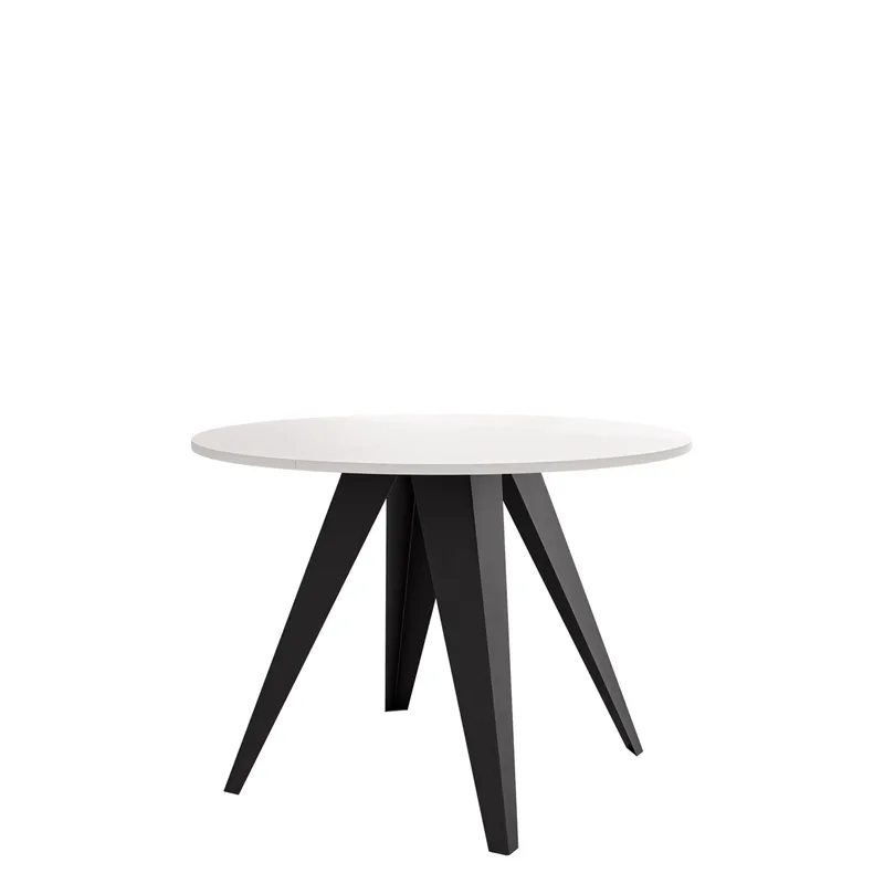 Hoban Matbord rund förlängningsbart 100-138 cm - Svart, vit - Möbler - Bord & matgrupper - Matbord & köksbord