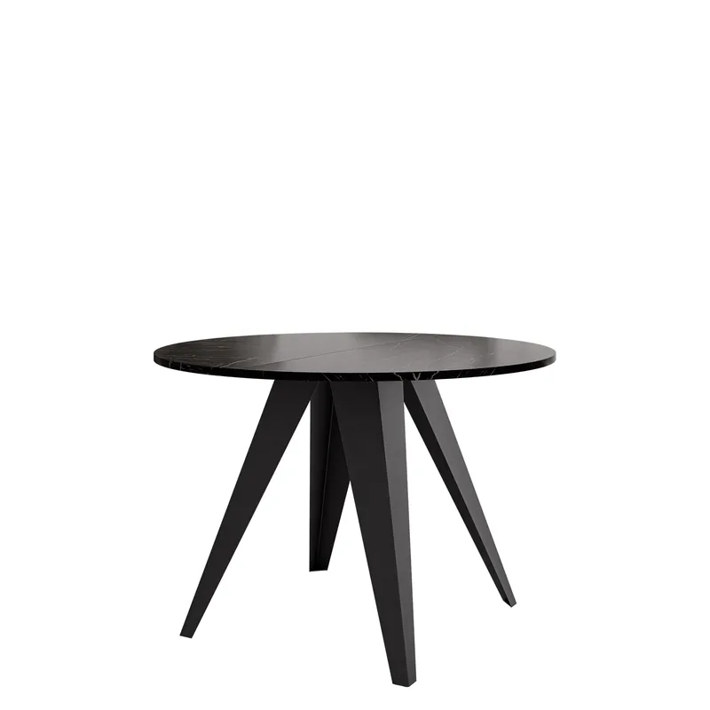 Hoban Matbord rund förlängningsbart 100-138 cm - Svart (svart marmorskiva) - Möbler - Bord & matgrupper - Matbord & köksbord