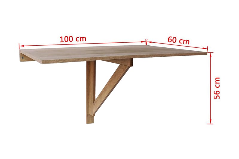 Väggmonterat klaffbord 100x60 cm ek - Brun - Möbler - Bord & matgrupper - Klaffbord & Hopfällbart bord
