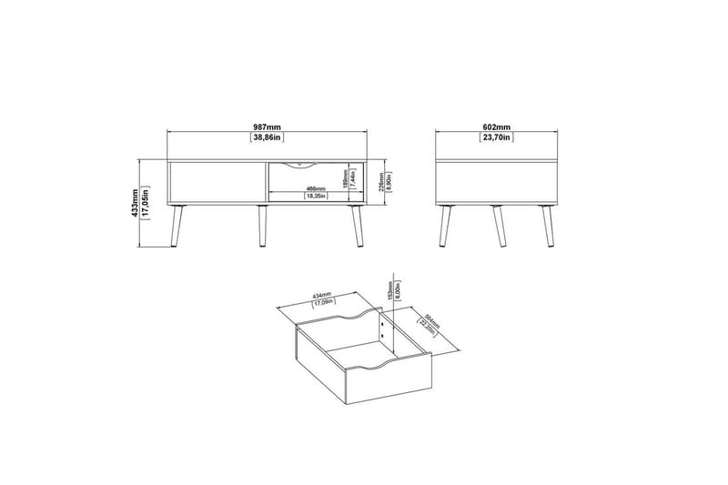 Hostafranc Soffbord 98,7 cm - Natur/Vit - Möbler - Bord & matgrupper - Soffbord