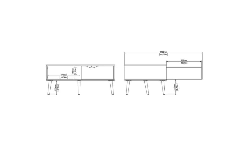 Hostafranc Soffbord 98,7 cm - Natur/Vit - Möbler - Bord & matgrupper - Soffbord