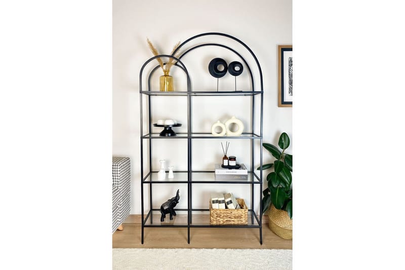 Hu Bokhylla 100 cm - Svart/Transparent - Förvaring - Hylla - Bokhylla