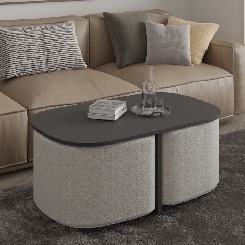 Hu Soffbordsset 90x42,9x45 cm - Antracit - Möbler - Bord & matgrupper - Soffbord