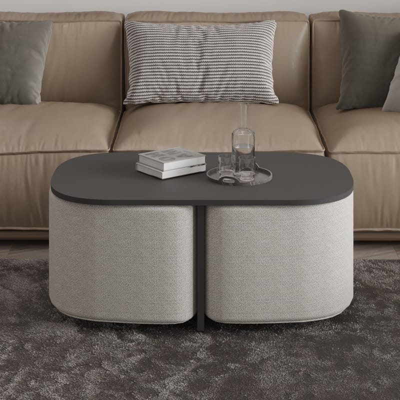 Hu Soffbordsset 90x42,9x45 cm - Antracit - Möbler - Bord & matgrupper - Soffbord