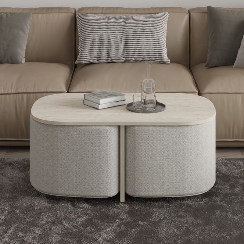 Hu Soffbordsset 90x42,9x45 cm - Travertin - Möbler - Bord & matgrupper - Soffbord