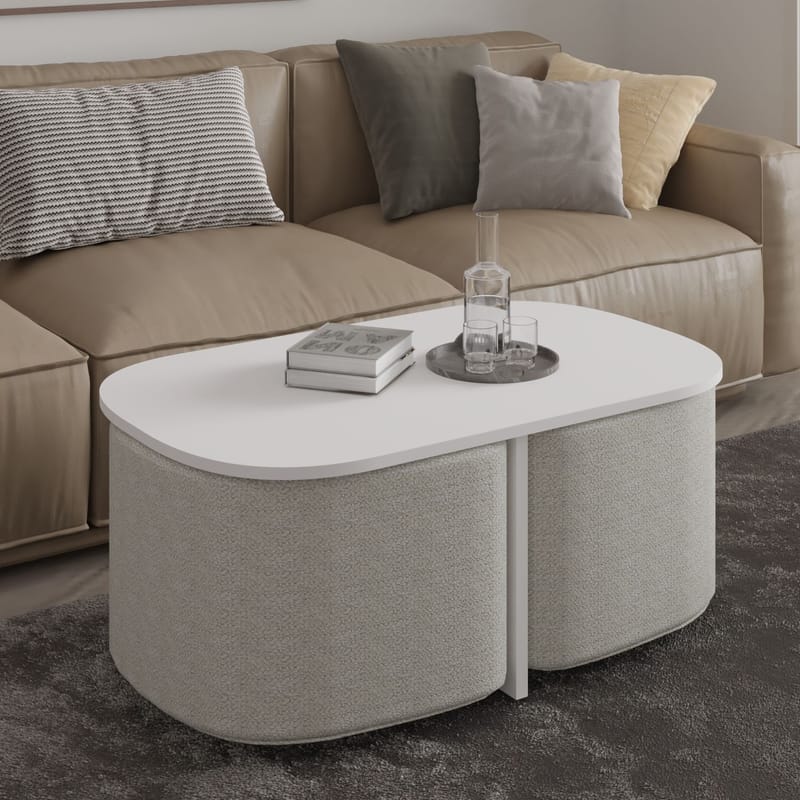 Hu Soffbordsset 90x42,9x45 cm, Vit