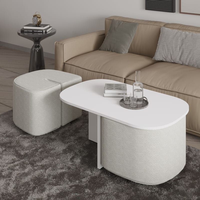 Hu Soffbordsset 90x42,9x45 cm - Vit - Möbler - Bord & matgrupper - Soffbord