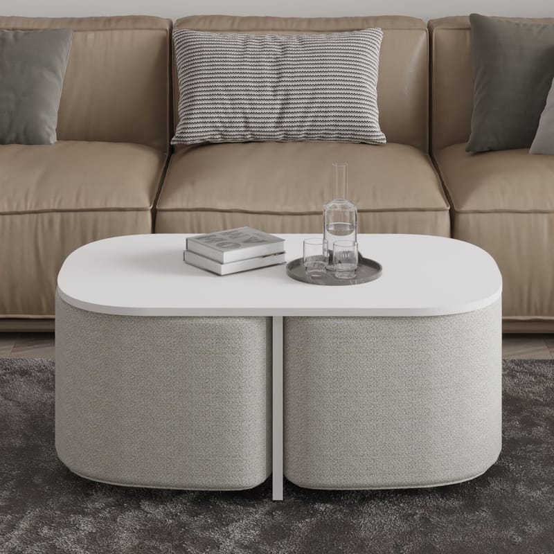 Hu Soffbordsset 90x42,9x45 cm - Vit - Möbler - Bord & matgrupper - Soffbord